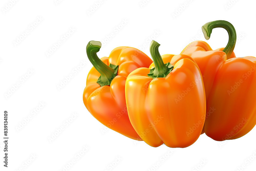 Orange bell pepper isolated on transparent background Orange bell pepper isolated on transparent background