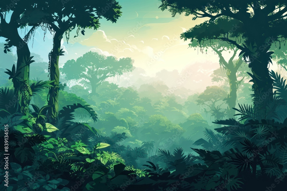 Fototapeta premium Rainforest land vegetation rainforest.
