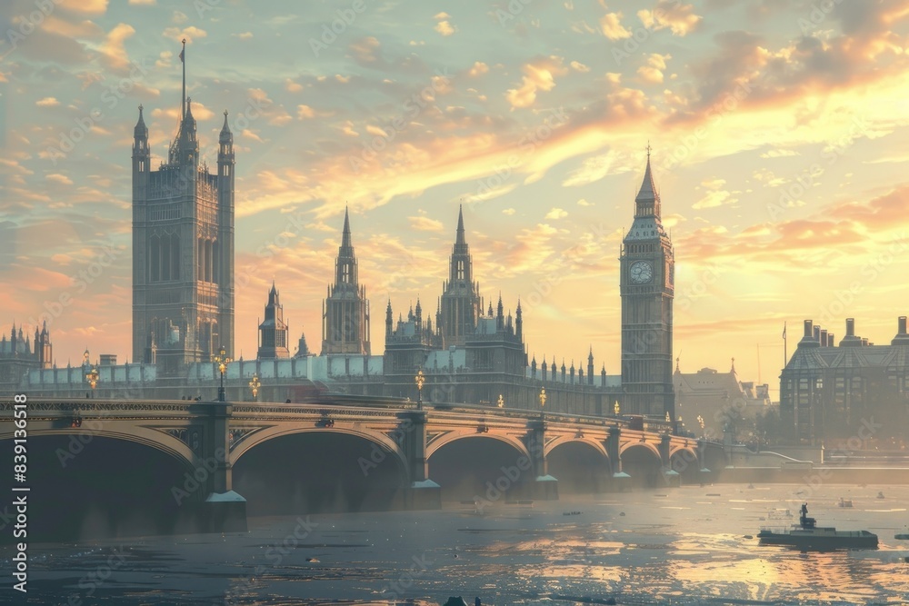 Naklejka premium London architecture building landmark.