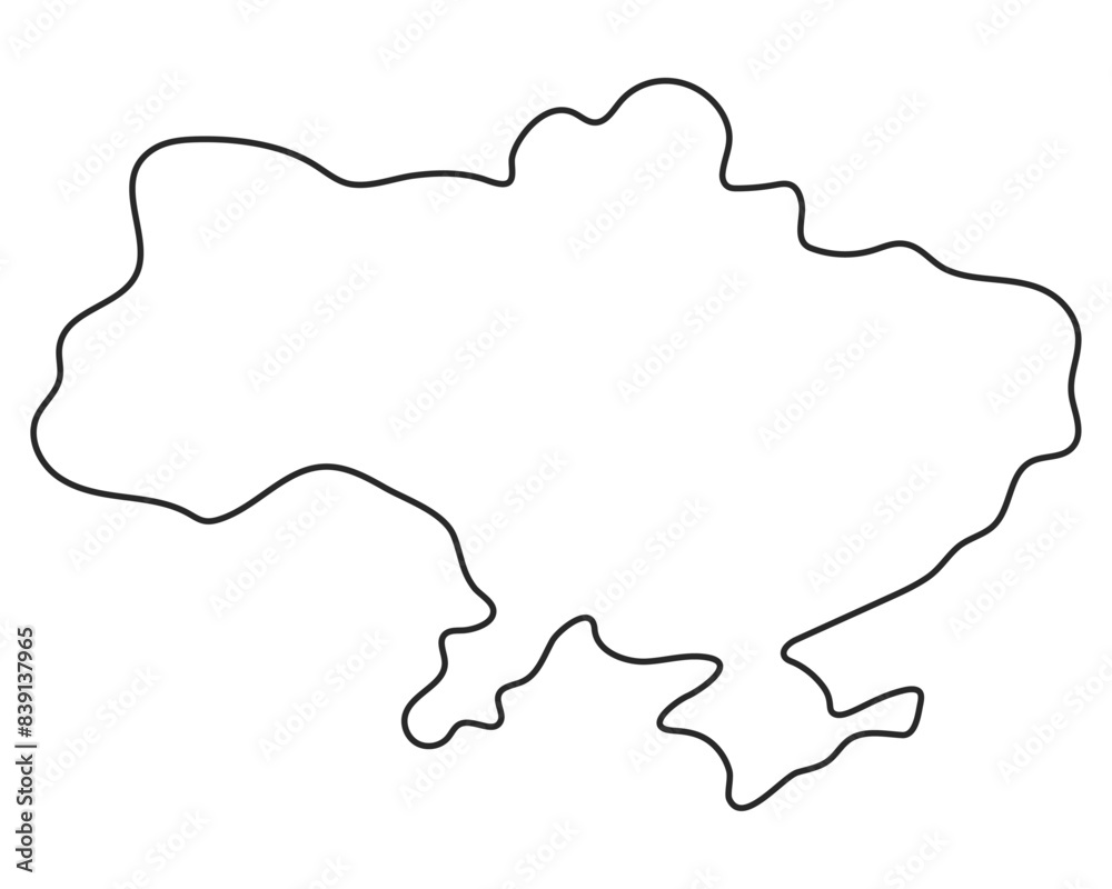 Ukraine map outline. Vector illustration Ukraine map outline. Vector illustration