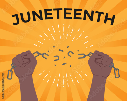 Flat illustration for juneteenth celebration day