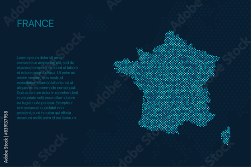 France digital pixel map for design