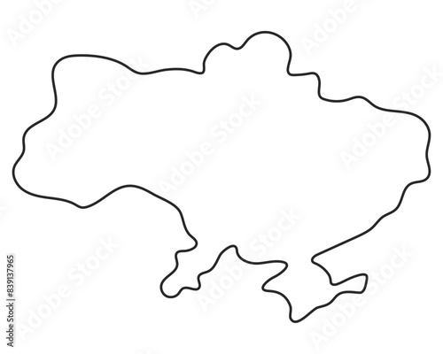 Ukraine map outline. Vector illustration
