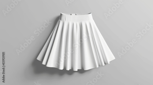 White pleated skirt with a floating effect against grey.