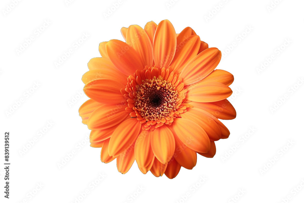 Orange gerbera flower isolated on transparent background Orange gerbera flower isolated on transparent background