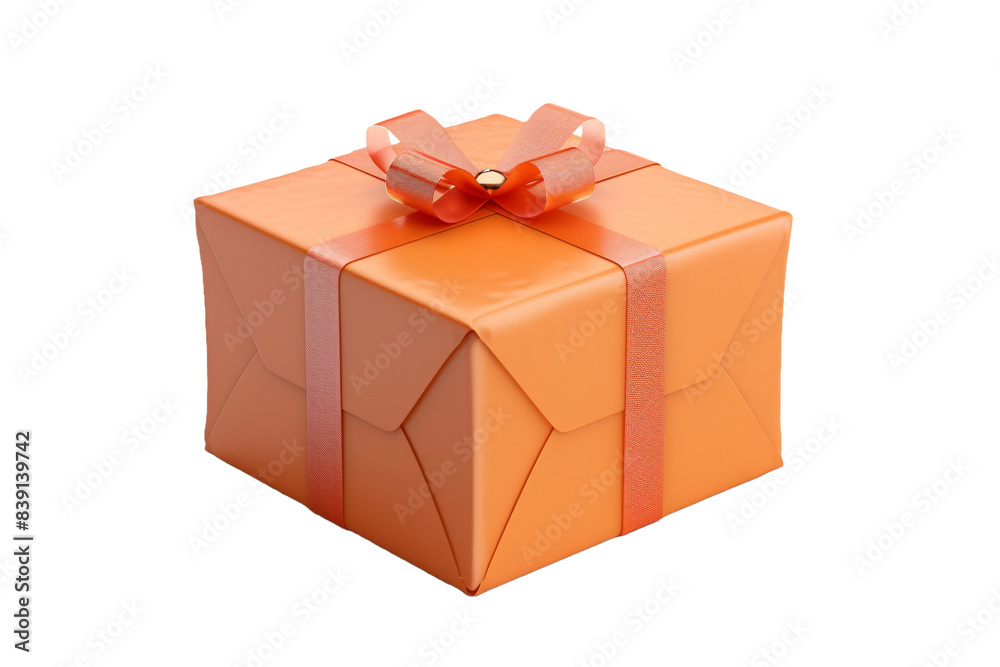 orange gift box isolated on transparent background orange gift box isolated on transparent background