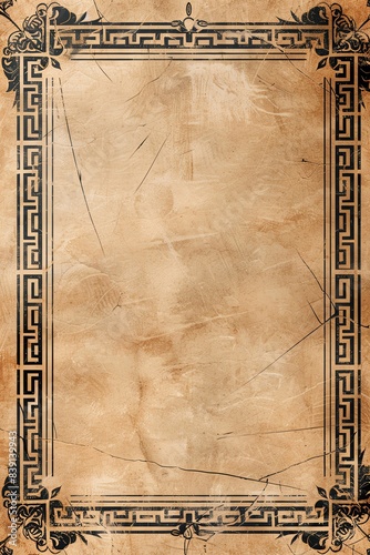 Ancient GreekRoman Revival, border, background Wallpaper, blank in the middle, minimalism, negative space, use for postcard template