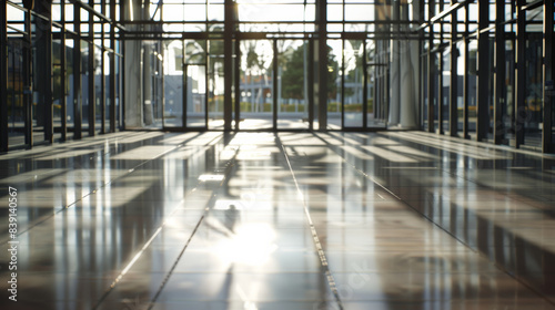 Wallpaper Mural Sunlight streams through modern building hallway, creating a peaceful ambience. Torontodigital.ca
