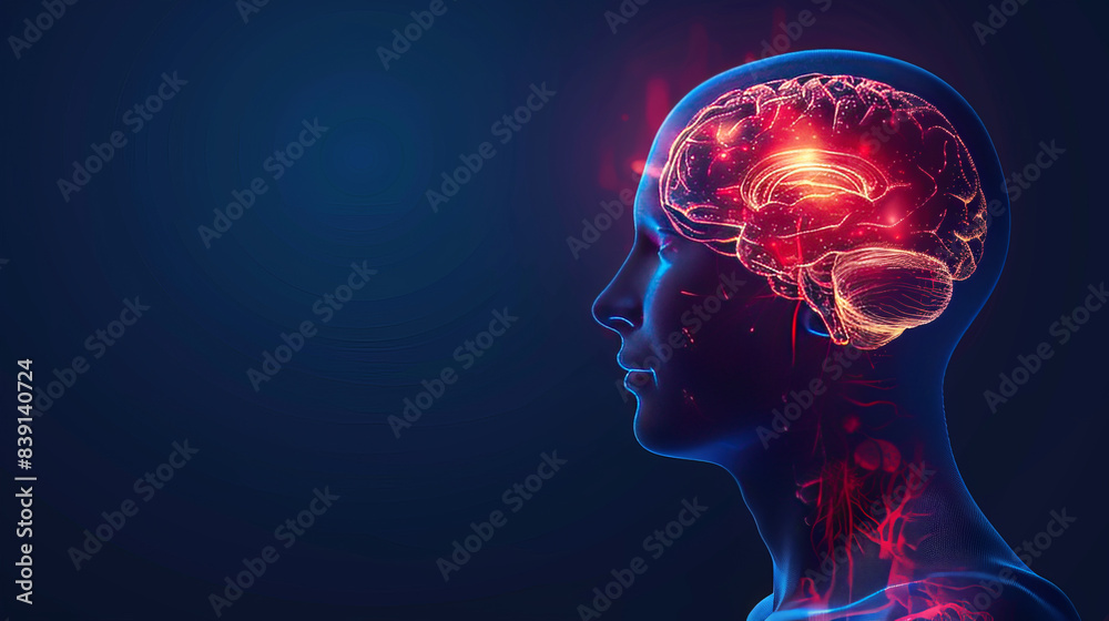 X-ray of a man's head. Medical examination of head injuries. Cerebral stroke. Brain damage is highlighted by red colour. Others x-ray images in my portfolio. X-ray of a man's head. Medical examination of head injuries. Cerebral stroke. Brain damage is highlighted by red colour. Others x-ray images in my portfolio.