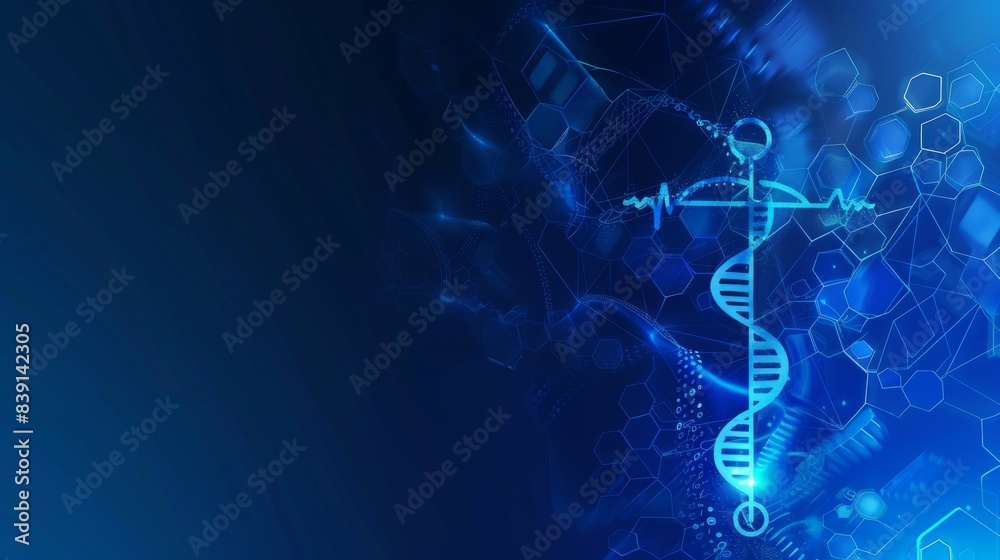 Abstract health medical science healthcare icon, digital technology background Abstract health medical science healthcare icon, digital technology background