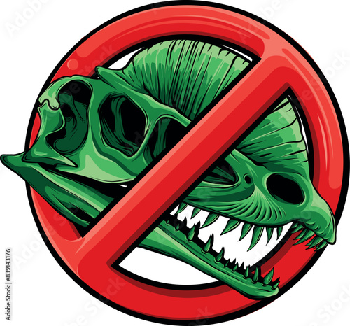 skull of dilophosaurus dinosaur vector illustration design