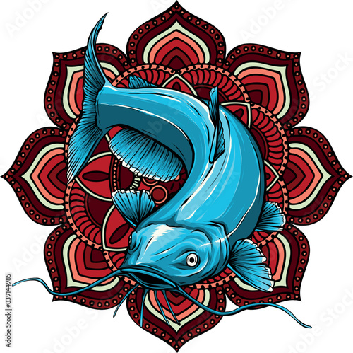 Cartoon of colored catfish vector illustration design