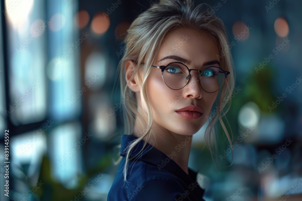 Confident professional business woman in office Confident professional business woman in office