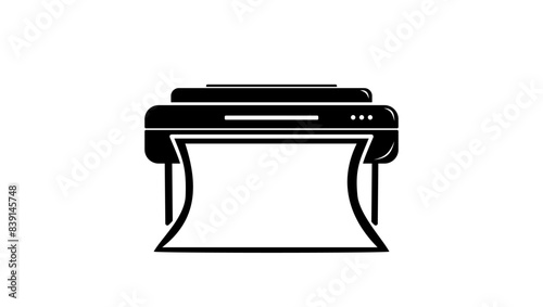wide format printer , black isolated silhouette