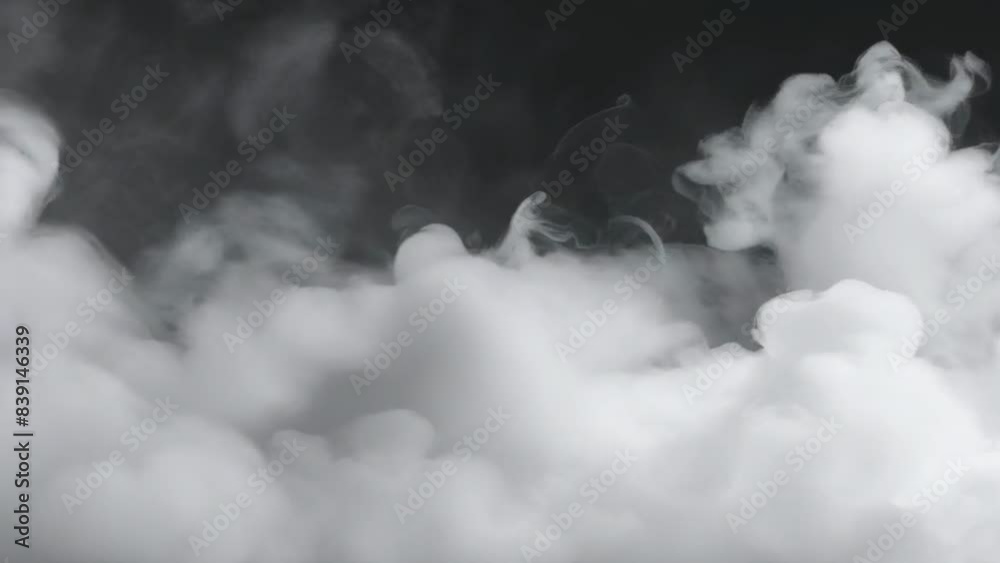 smoke cloud on black background overlay animation  - 4k new nice stock video footage AI
