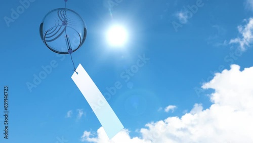 夏空と風鈴　波紋柄