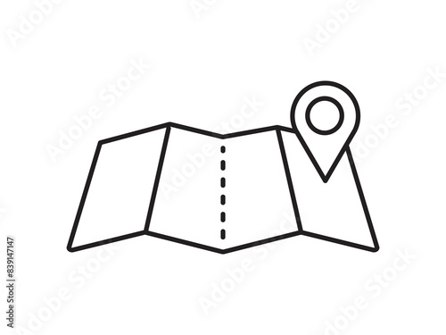 Within a flat-style depiction, a location marker distinguishes itself on an urban map, denoting a precise spot