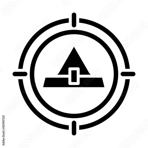 Witch hunt glyph icon