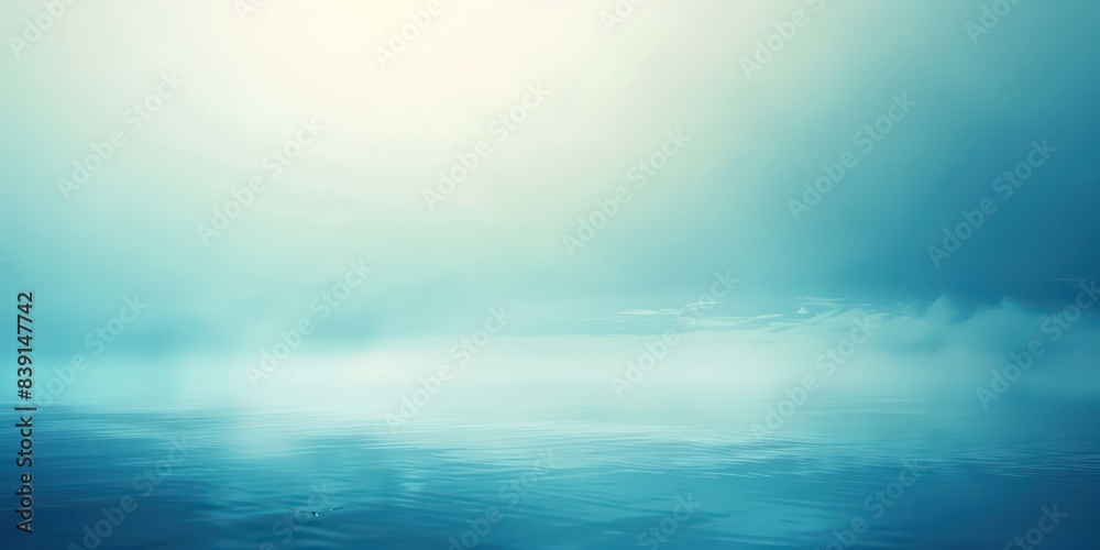 Obraz premium Minimalist blue gradient background with a hint of teal, providing a fresh and modern look.