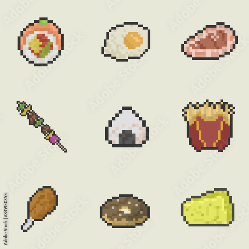 food pixel art bundle collection for your digital asset