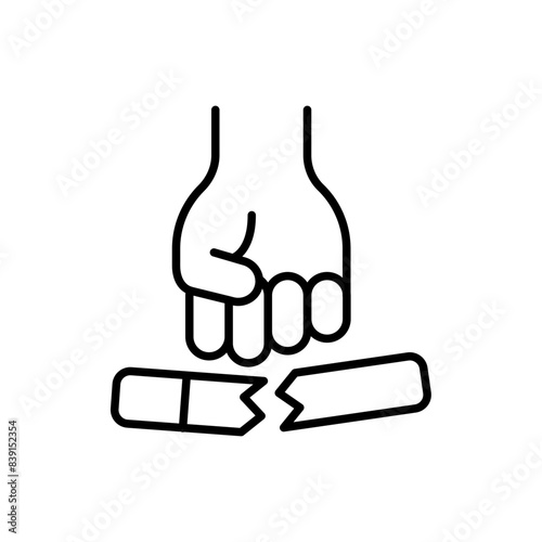 Break tobacco outline icons, minimalist vector illustration ,simple transparent graphic element .Isolated on white background