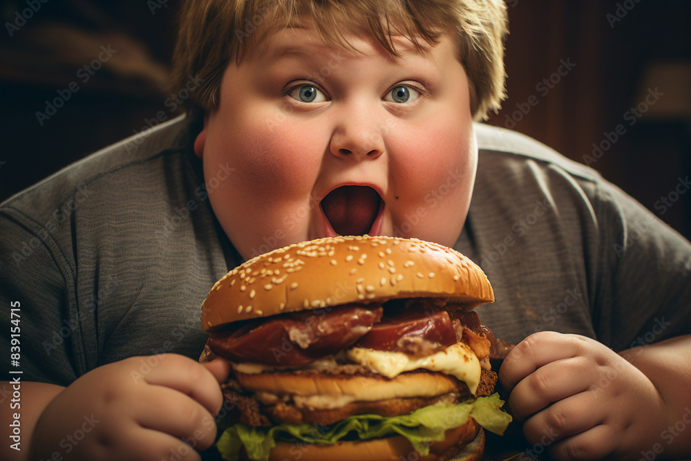 Created with generative AI image of an obese man overeating bad habit health problems Created with generative AI image of an obese man overeating bad habit health problems