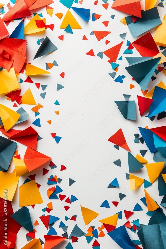 Obraz premium A colorful paper cutout with a white background