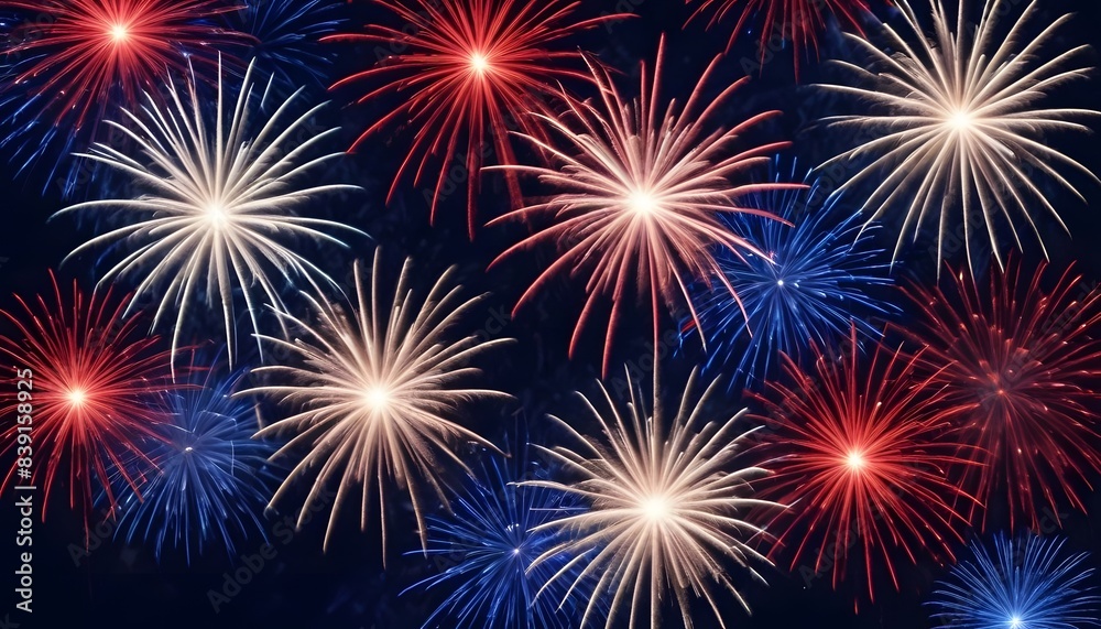 Naklejka premium Abstract patriotic red white and blue glitter sparkle background for voting, memorial, Labor Day and election