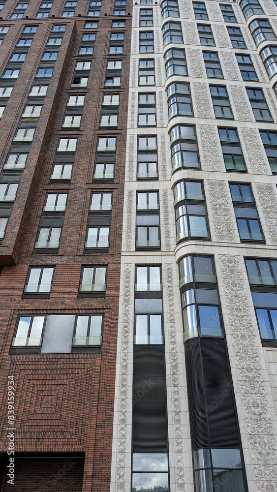 building facade front view - architecture exterior pattern brown and grey building facade front view - architecture exterior pattern brown and grey