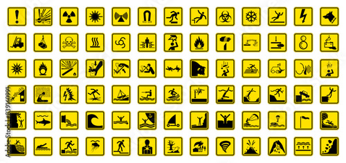 Collection of Various Safety Warning Signs