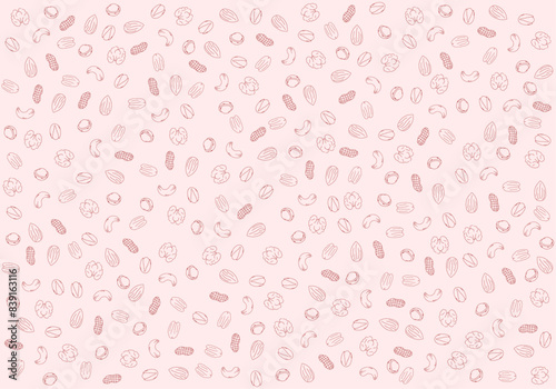 Dry Fruits outline pattern