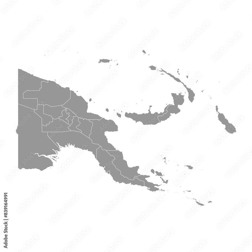 Obraz premium Papua New Guinea map with administrative divisions. Vector illustration.