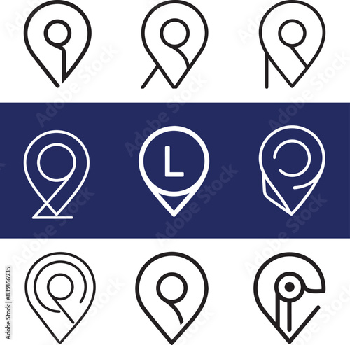 set of pin location icon logo design inspiration Free Download set of pin location icon logo design inspiration - GFXLoad