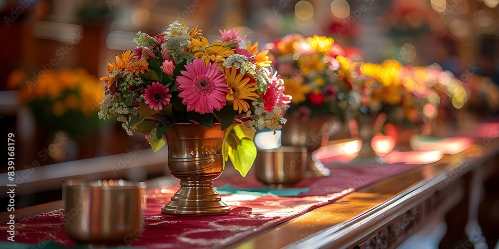Fall Communion Sunday Church communion table for the Feast of Corpus Christi celebration ...