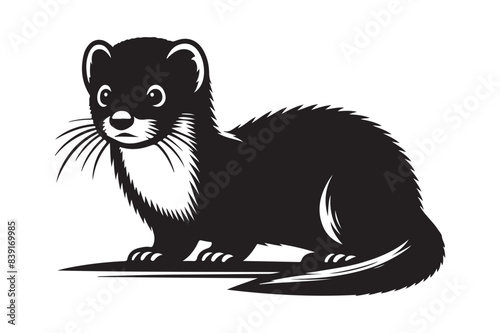 Weasel vector silhouette