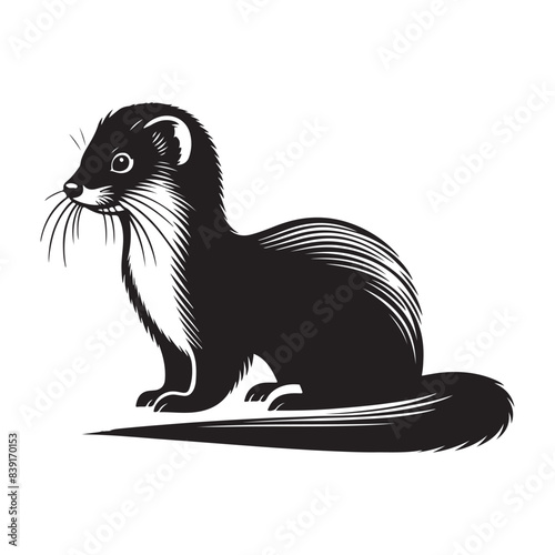 Weasel vector silhouette