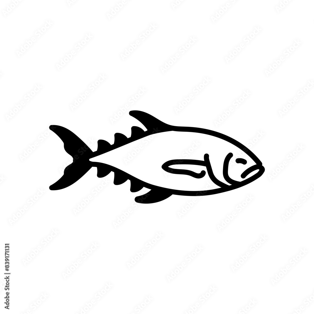 Tuna Fish Glyph Icon, Vector illustration