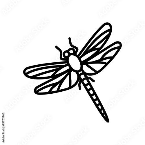 Dragonfly Outline Icon, Vector illustration