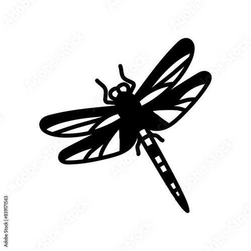 Dragonfly Glyph Icon, Vector illustration