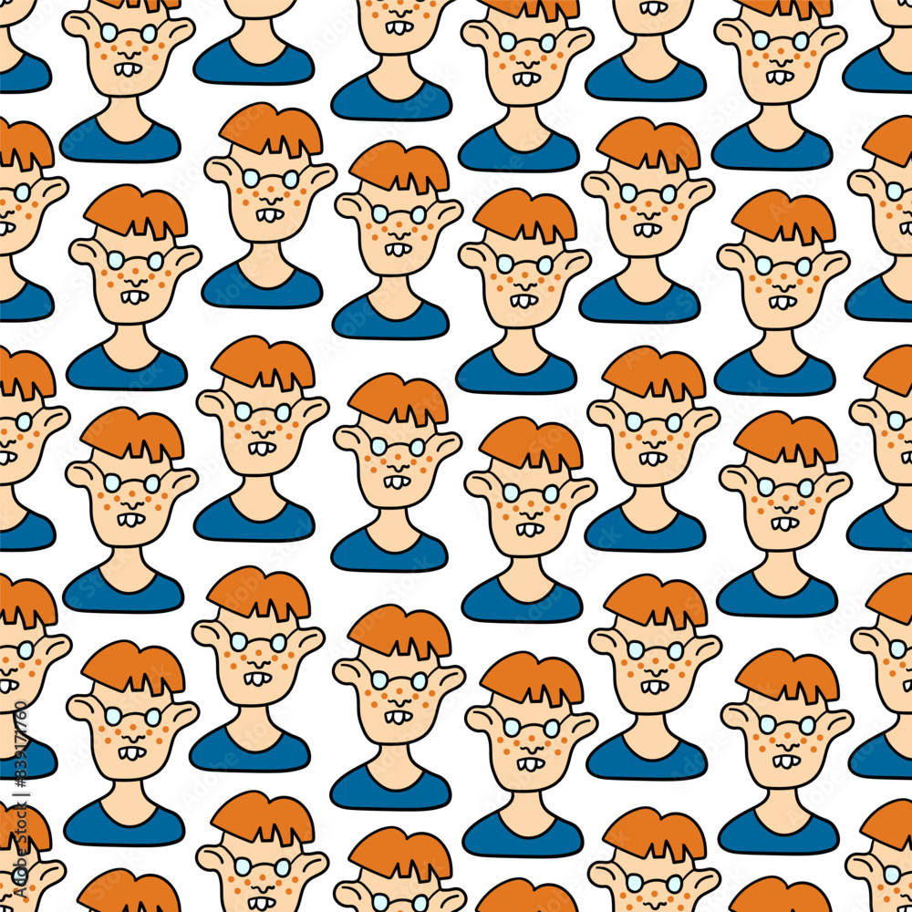 repeat pattern female girl woman character portrait in doodle style in vector. template for design postcard poster print wallpaper backdrop background wrapping textile repeat pattern female girl woman character portrait in doodle style in vector. template for design postcard poster print wallpaper backdrop background wrapping textile