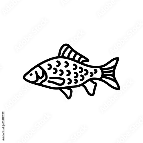 Fish Outline Icon, Vector illustration