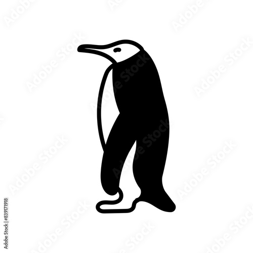 Penguin Glyph Icon, Vector illustration