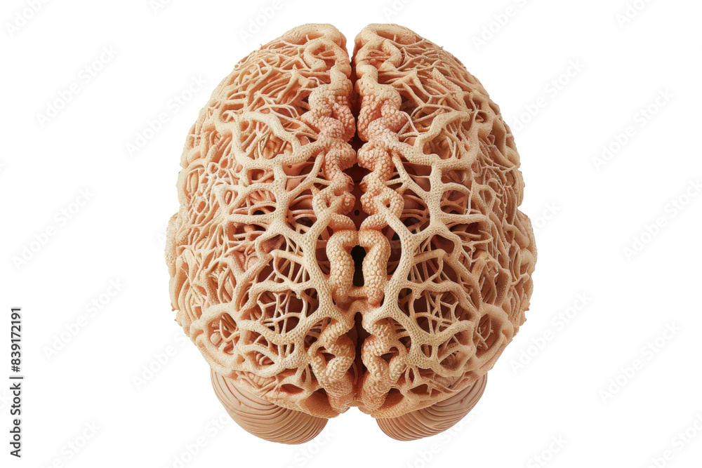 Human brain made of neural network isolated on white background Human brain made of neural network isolated on white background