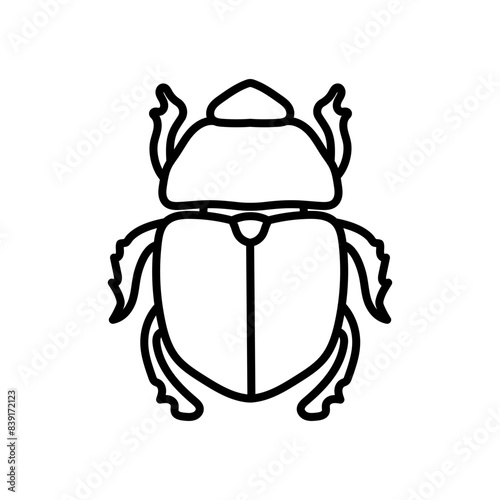 Dung Beetle Outline Icon, Vector illustration