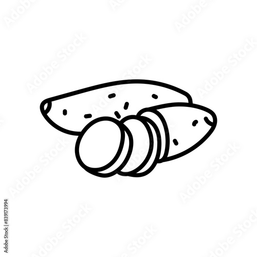 Sweet Potato Outline Icon, Vector illustration