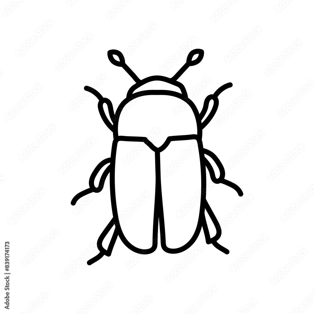 Flea Beetle Outline Icon, Vector illustration Flea Beetle Outline Icon, Vector illustration