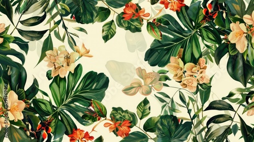 Botanical Bliss: Seamless Background Tile Pattern Inspired by Nature's Bounty