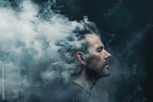 portrait of a man with smoke © Isuru