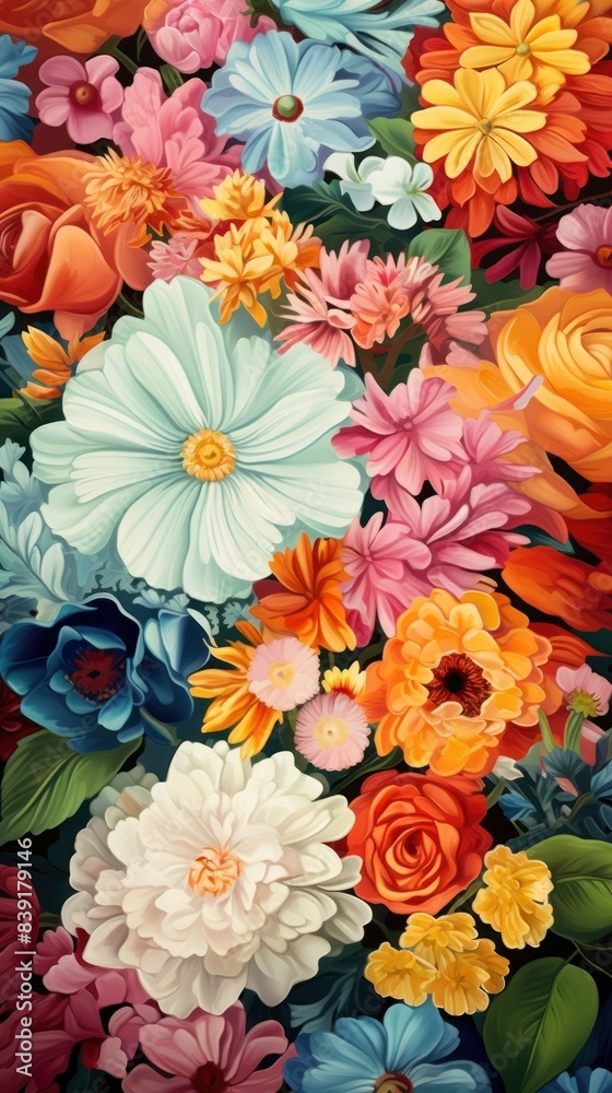 Blossom floral bouquet pattern flower plant.