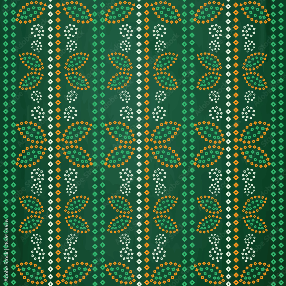 Green Seamless Bandhani Pattern Background